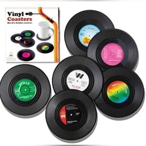 6 Piece Vinyl Album Coaster Set